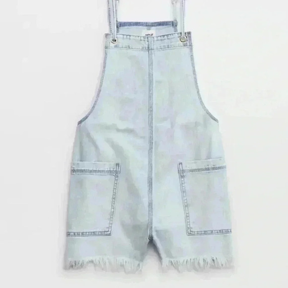 Aerie Blue Denim Overalls Romper Cotton Size M - Picture 4 of 7